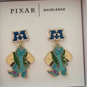 🎓 Monsters University Sulley Drop Earrings Green, Gold | Pixar x BaubleBar | NWT